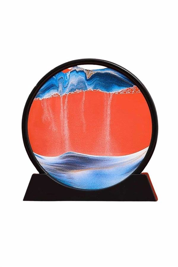 Kum Saati Yuvarlak Şık Kum Tablosu Dekoratif Kum Sulu Kum Saati ( Lisinya )