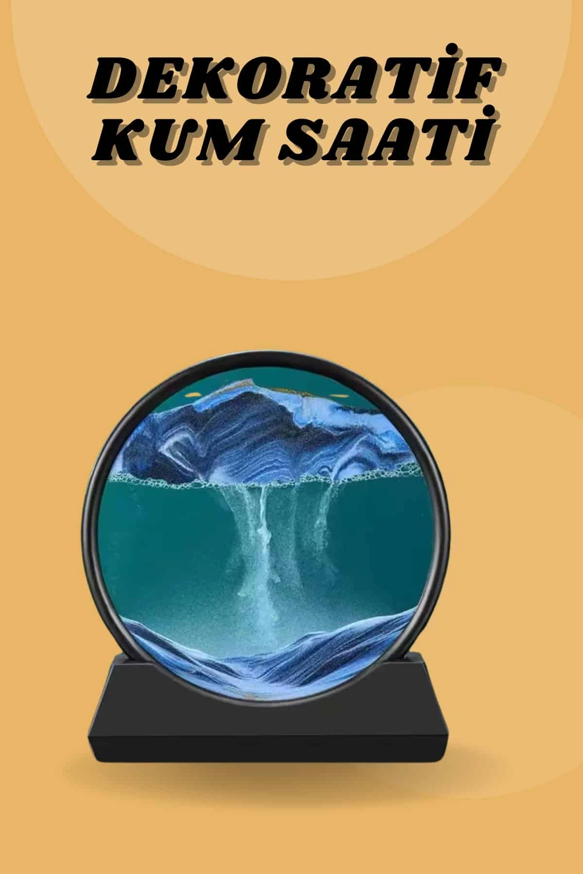 Kum Saati Yuvarlak Şık Kum Tablosu Dekoratif Kum Sulu Kum Saati ( Lisinya )