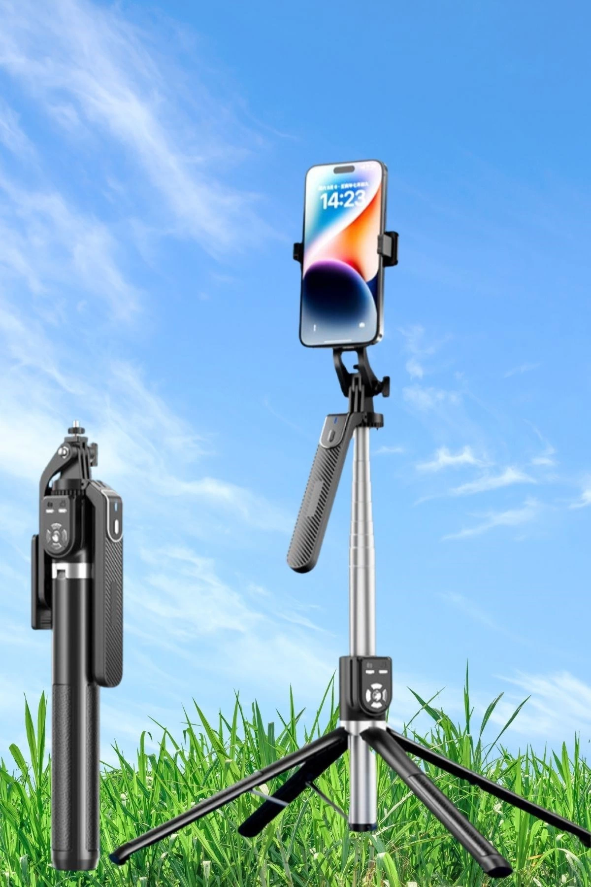 Kumandalı 360 Derece Dönebilen Cep Telefonu Ve Kamera Tripodu 2.2m Uzayabilen Selfie Çubuğu ( Lisinya ) Kumandalı 360 Derece Dönebilen Cep Telefonu Ve Kamera Tripodu 2.2m Uzayabilen Selfie Çubuğu ( Lisinya )