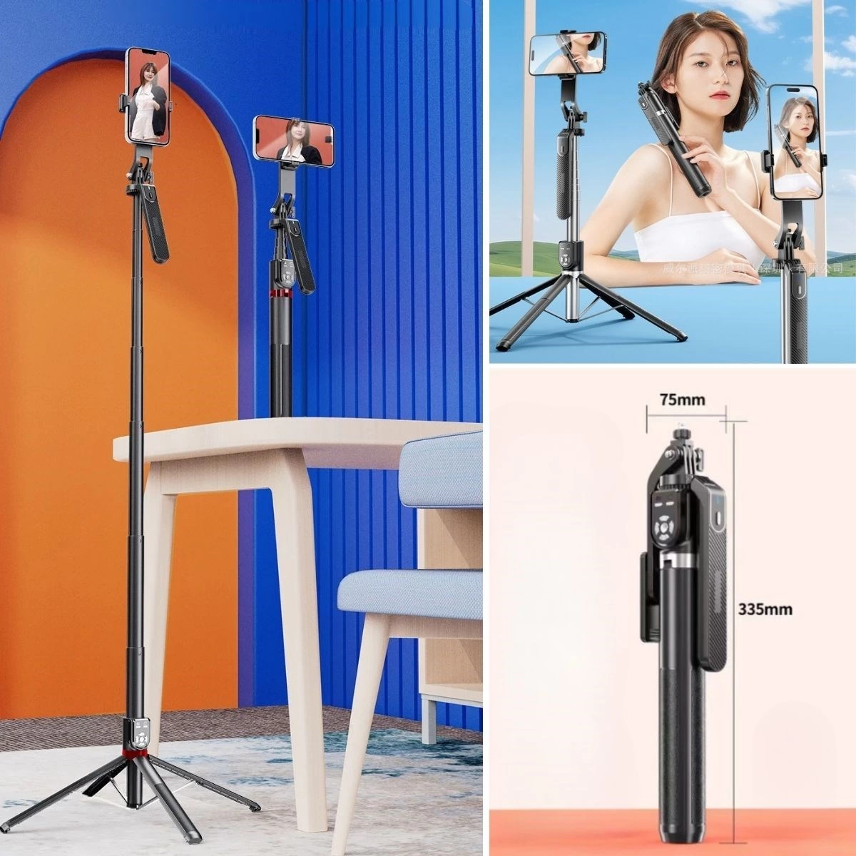 Kumandalı 360 Derece Dönebilen Cep Telefonu Ve Kamera Tripodu 2.2m Uzayabilen Selfie Çubuğu ( Lisinya ) Kumandalı 360 Derece Dönebilen Cep Telefonu Ve Kamera Tripodu 2.2m Uzayabilen Selfie Çubuğu ( Lisinya )