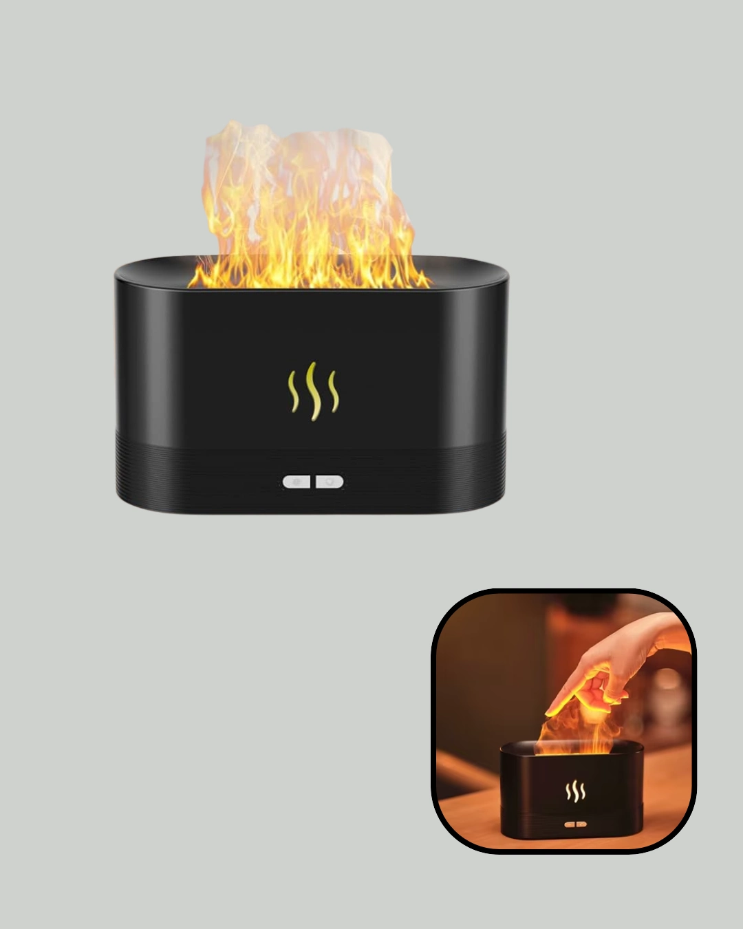 Kumandalı Alev Görünümlü Led Hava Nemlendirici Buhar Makinesi ( Lisinya )