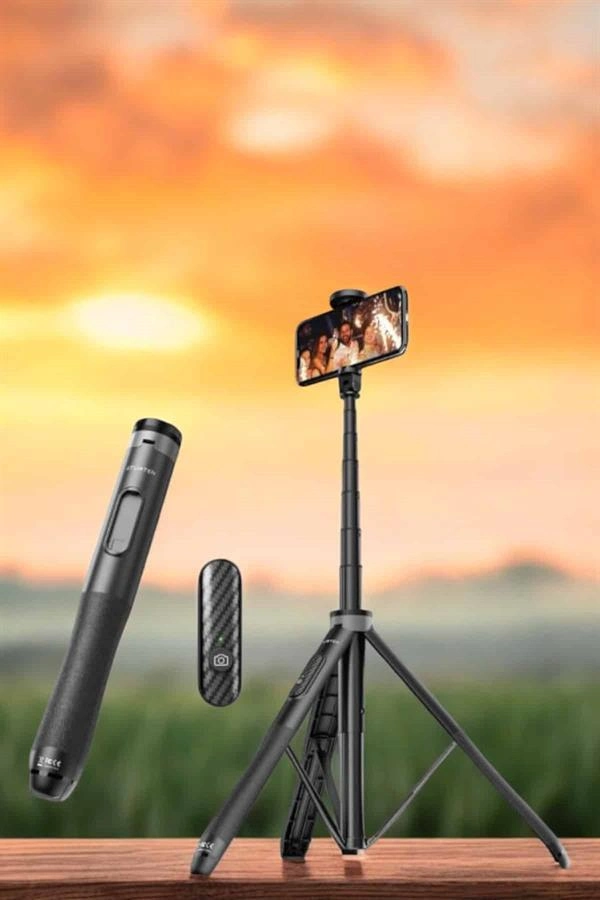Kumandalı Tripod Telefon Tutucu Selfie Çubuğu 360 Derece Dönebilen ( Lisinya )