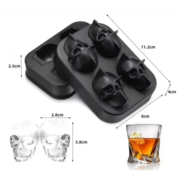 Kuru Kafa Şekilli Silikon Buz Kalıbı ( Lisinya ) Kuru Kafa Şekilli Silikon Buz Kalıbı ( Lisinya )