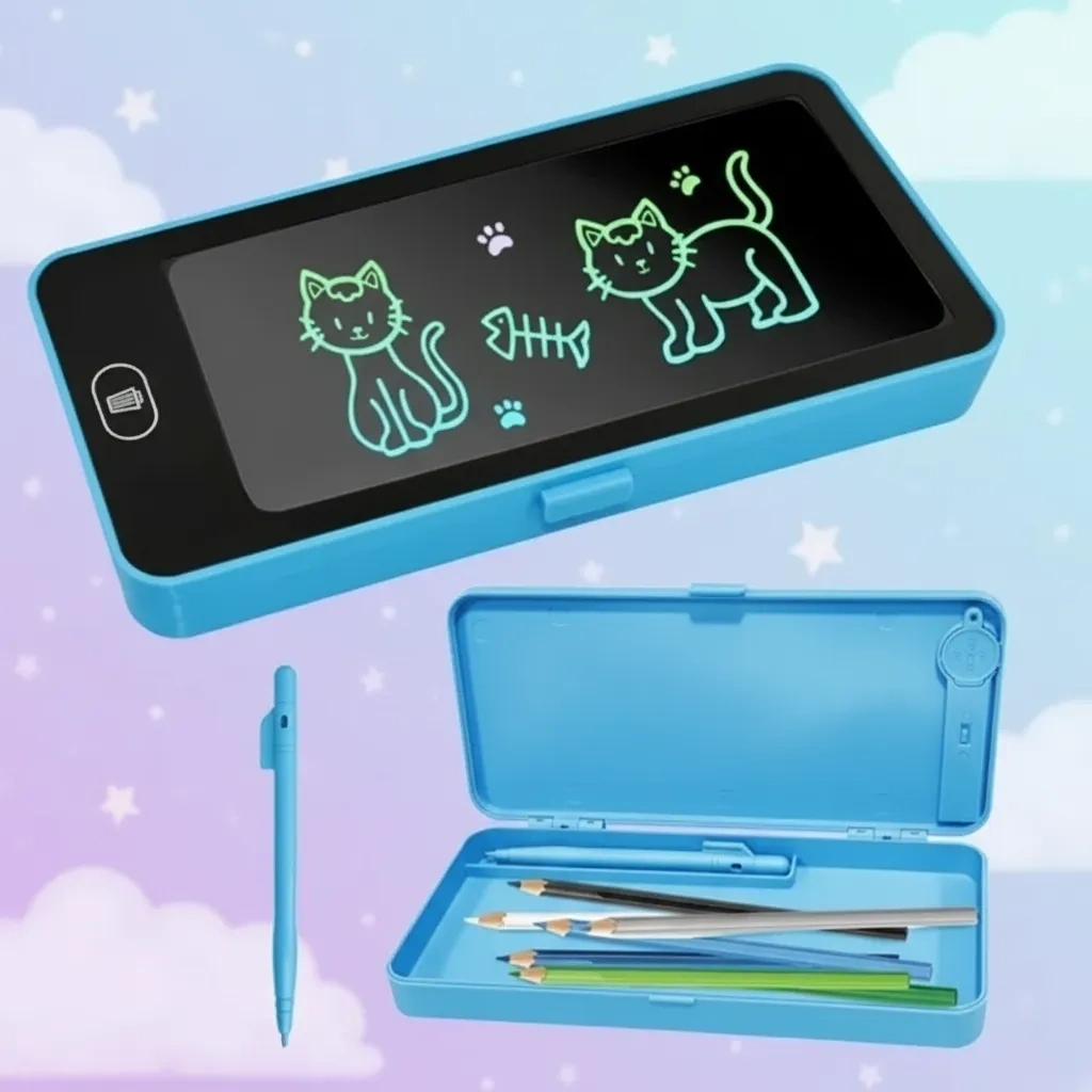 LCD Dokunmatik Ekranlı Kalemlik Mavi Renkli ( Lisinya )