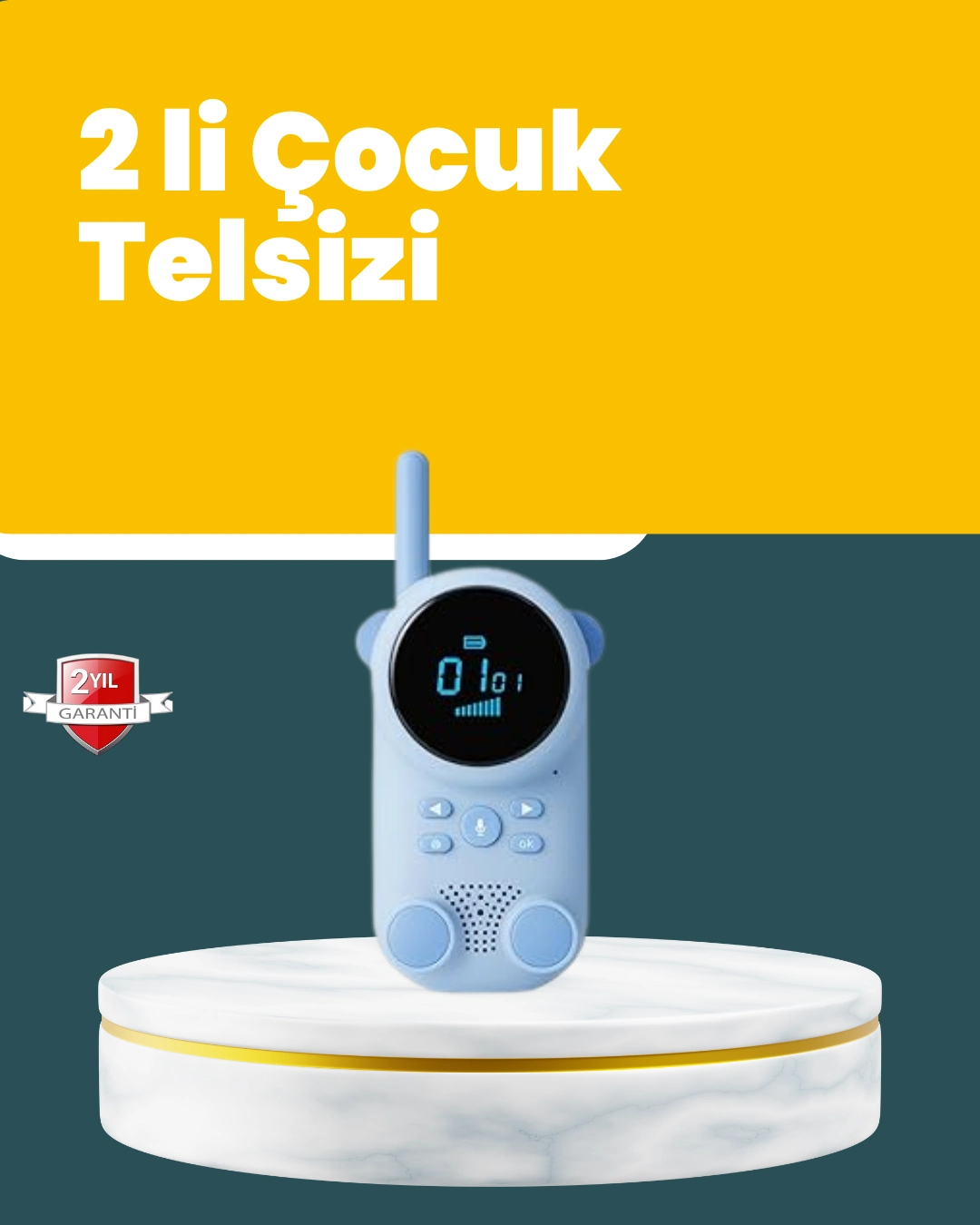 Lcd Ekranlı Çocuk Telsizi – İki Yönlü Ses, 1-3 Km Çekim Mesafesi ( Lisinya )