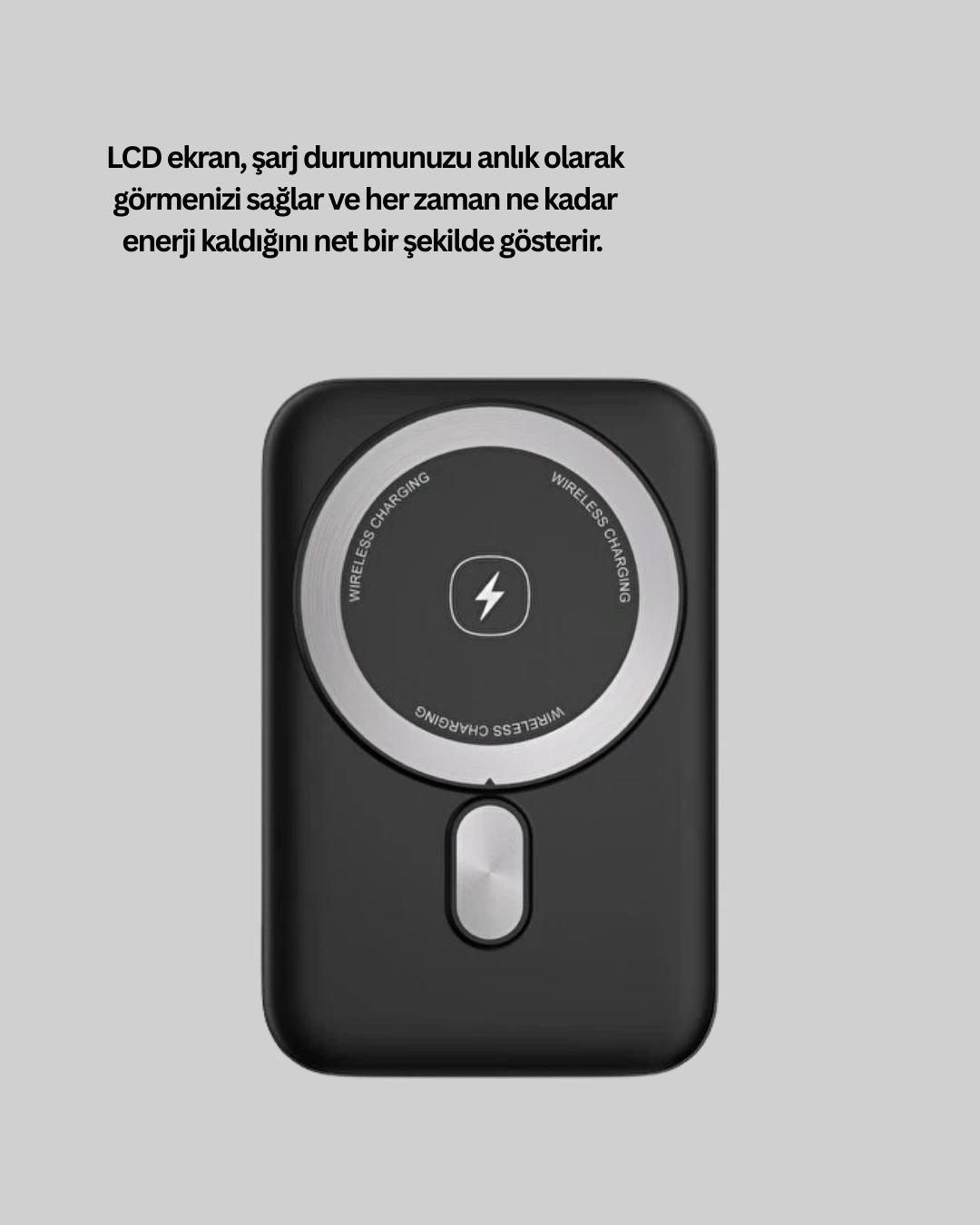 Lcd Ekranlı Kablosuz Powerbank Type C Ve Usb Çıkışlı ( Lisinya )
