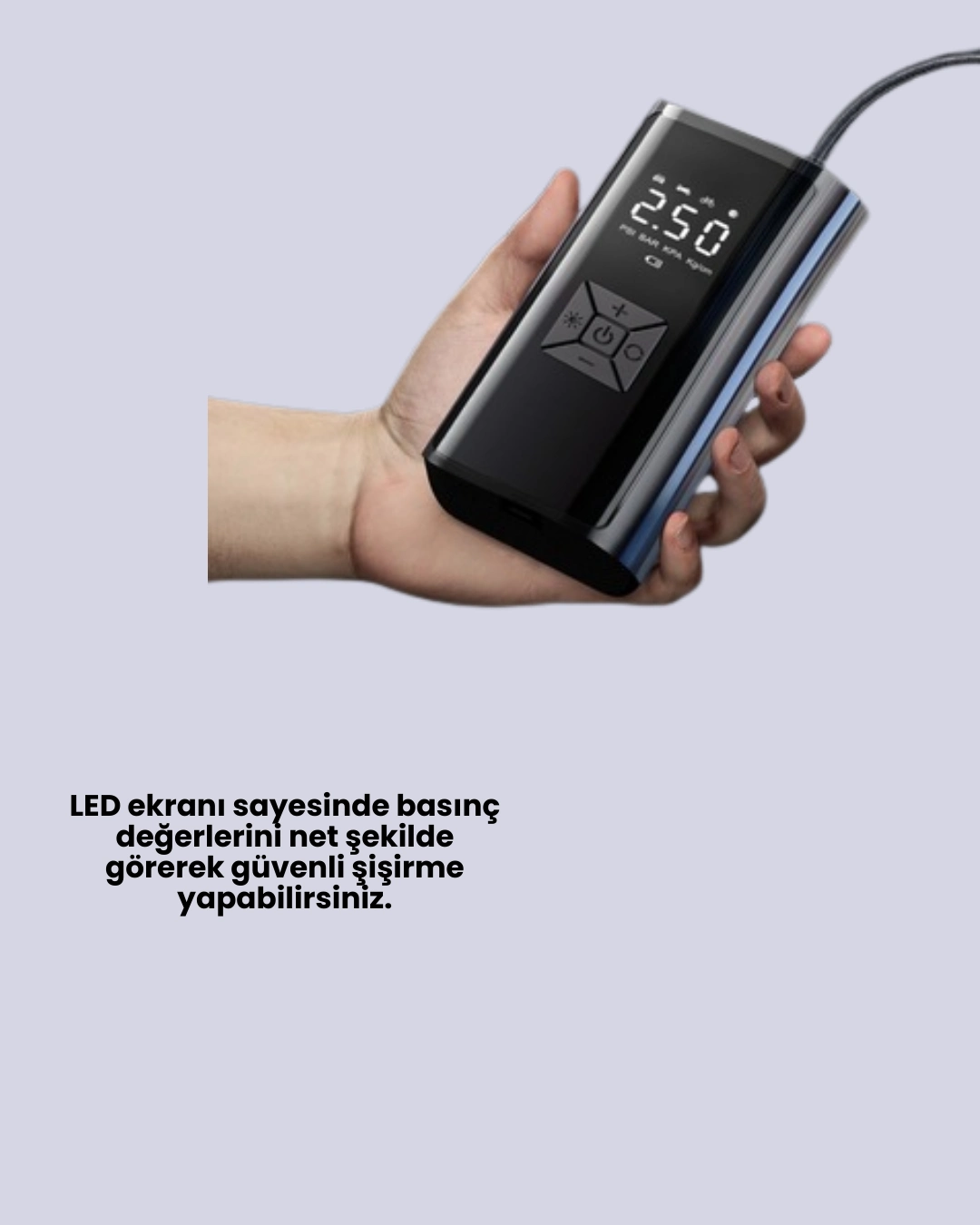 Led Fenerli Ve Sos Işıklı Çok Fonksiyonlu Hava Kompresörü ( Lisinya )