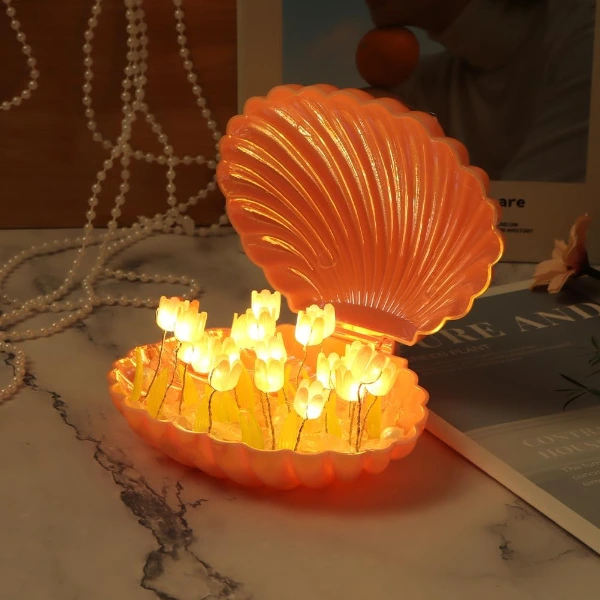 Led Işıklı Kendin Yap Deniz Kabuğu Tasarımlı Lale Lamba ( Lisinya ) Led Işıklı Kendin Yap Deniz Kabuğu Tasarımlı Lale Lamba ( Lisinya )