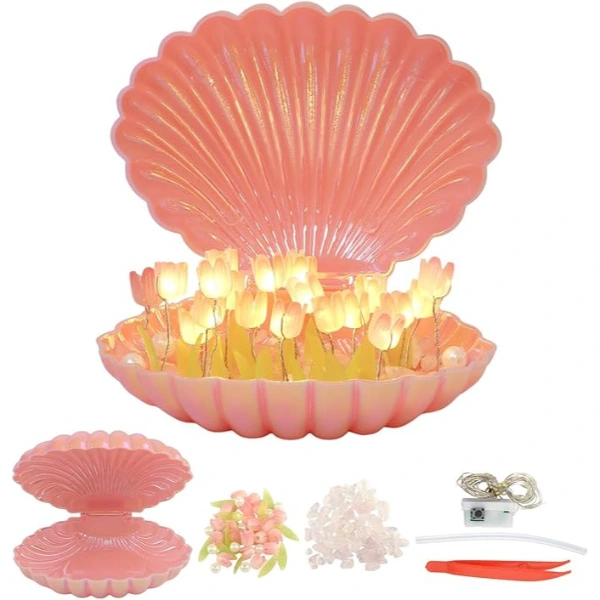 Led Işıklı Kendin Yap Deniz Kabuğu Tasarımlı Lale Lamba ( Lisinya ) Led Işıklı Kendin Yap Deniz Kabuğu Tasarımlı Lale Lamba ( Lisinya )