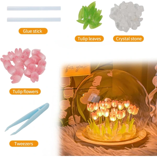 Led Işıklı Kendin Yap Lale Cam Küre ( Lisinya ) Led Işıklı Kendin Yap Lale Cam Küre ( Lisinya )