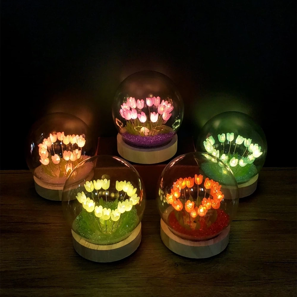 Led Işıklı Lale Cam Fanus ( Lisinya ) Led Işıklı Lale Cam Fanus ( Lisinya )