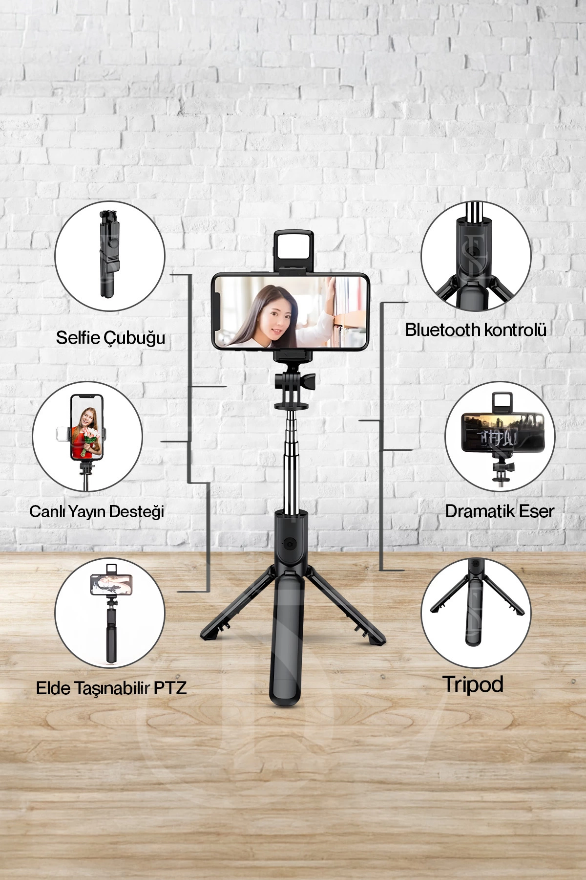 Led Işıklı Selfie Çubuğu Bluetooth Kumandalı Kablosuz Tripot Selfie Monopod Selfie Stick ( Lisinya ) Led Işıklı Selfie Çubuğu Bluetooth Kumandalı Kablosuz Tripot Selfie Monopod Selfie Stick ( Lisinya )