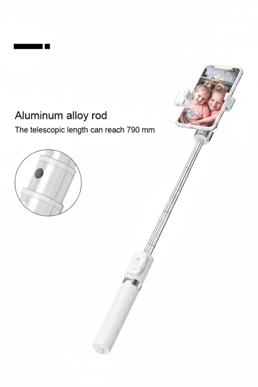 Led Işıklı Selfie Çubuğu Bluetooth Kumandalı Kablosuz Tripot Selfie Monopod Selfie Stick (Beyaz) ( Lisinya )
