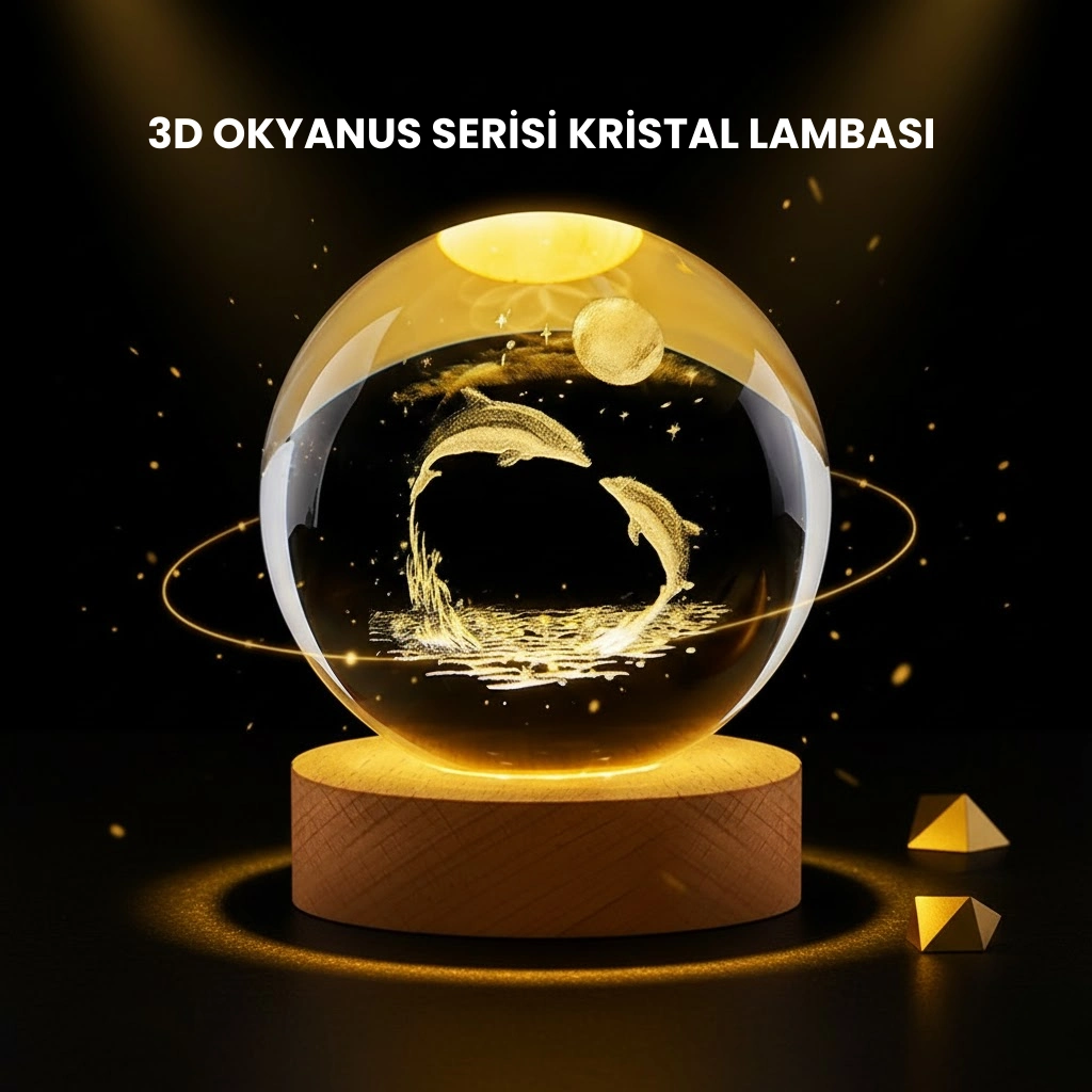 Led Işıklı Yunus Küre Ahşap Standlı Modern Dekoratif Aksesuar ( Lisinya )