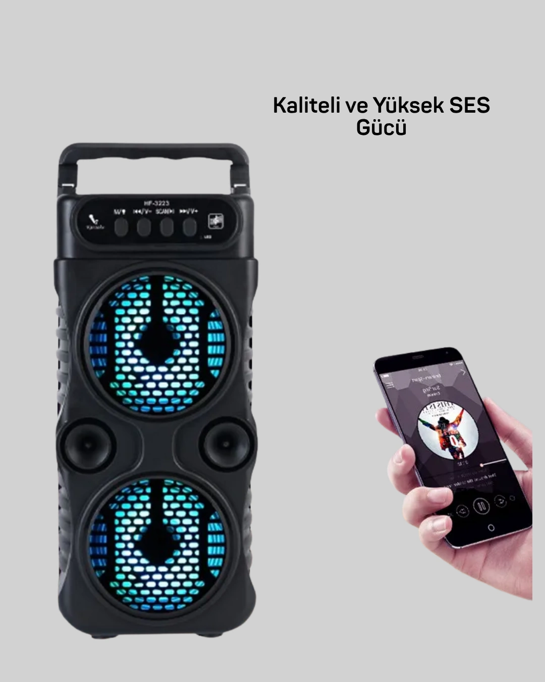 Led Parti Işıklı Bluetooth Hoparlör ( Lisinya )