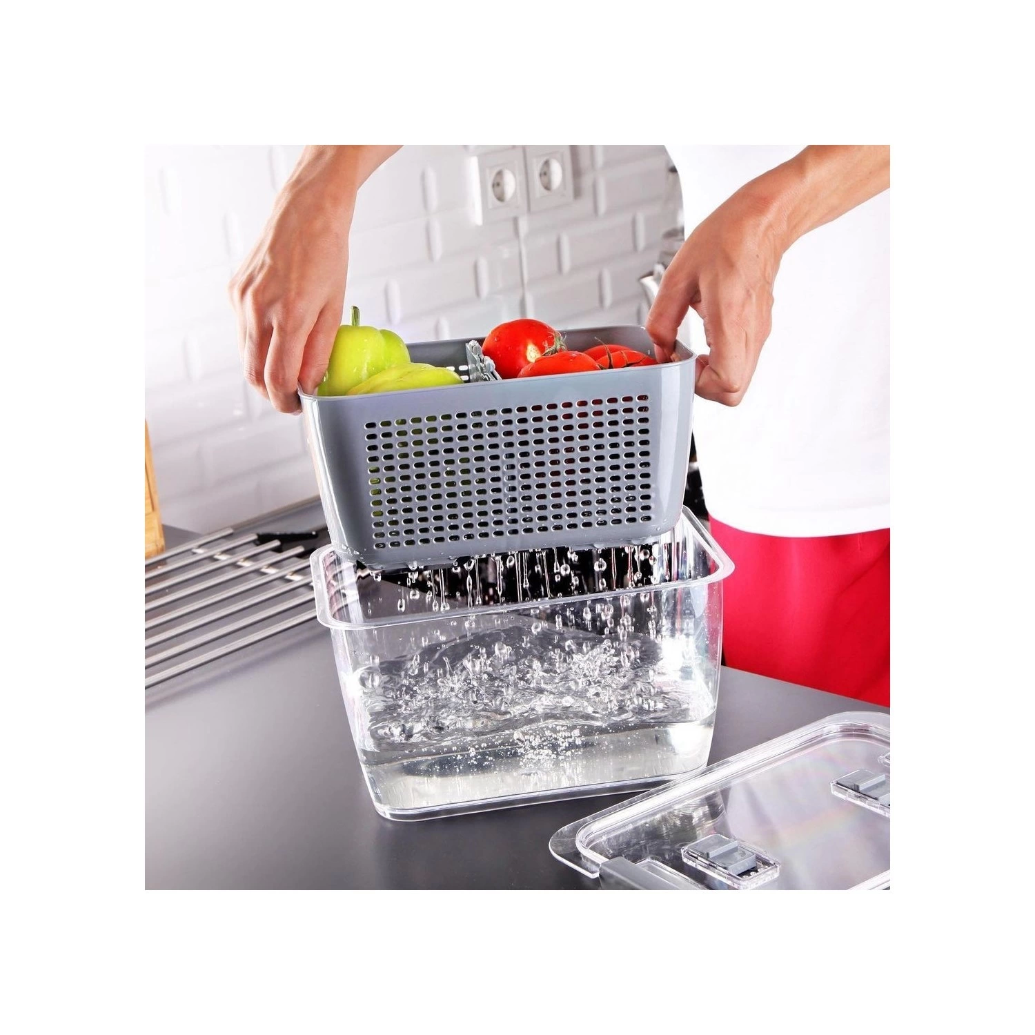 Lossa Süzgeçli Ve Bölmeli Organizer Meyve Sebze Saklama Kabı 5 Lt ( Lisinya ) Lossa Süzgeçli Ve Bölmeli Organizer Meyve Sebze Saklama Kabı 5 Lt ( Lisinya )