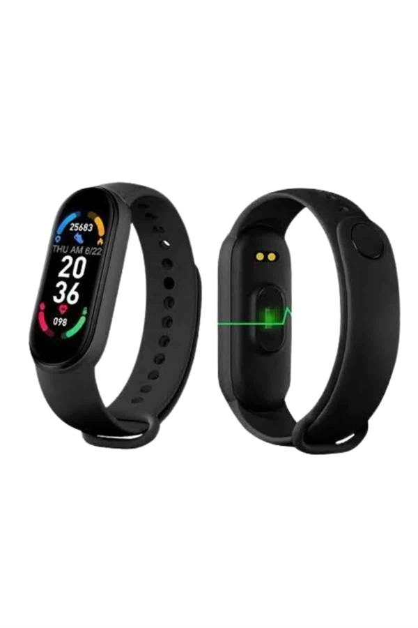M6 Akıllı Bileklik Siyah Adımsayar Spor Takibi Android Ve İos Uyumlu ( Lisinya )