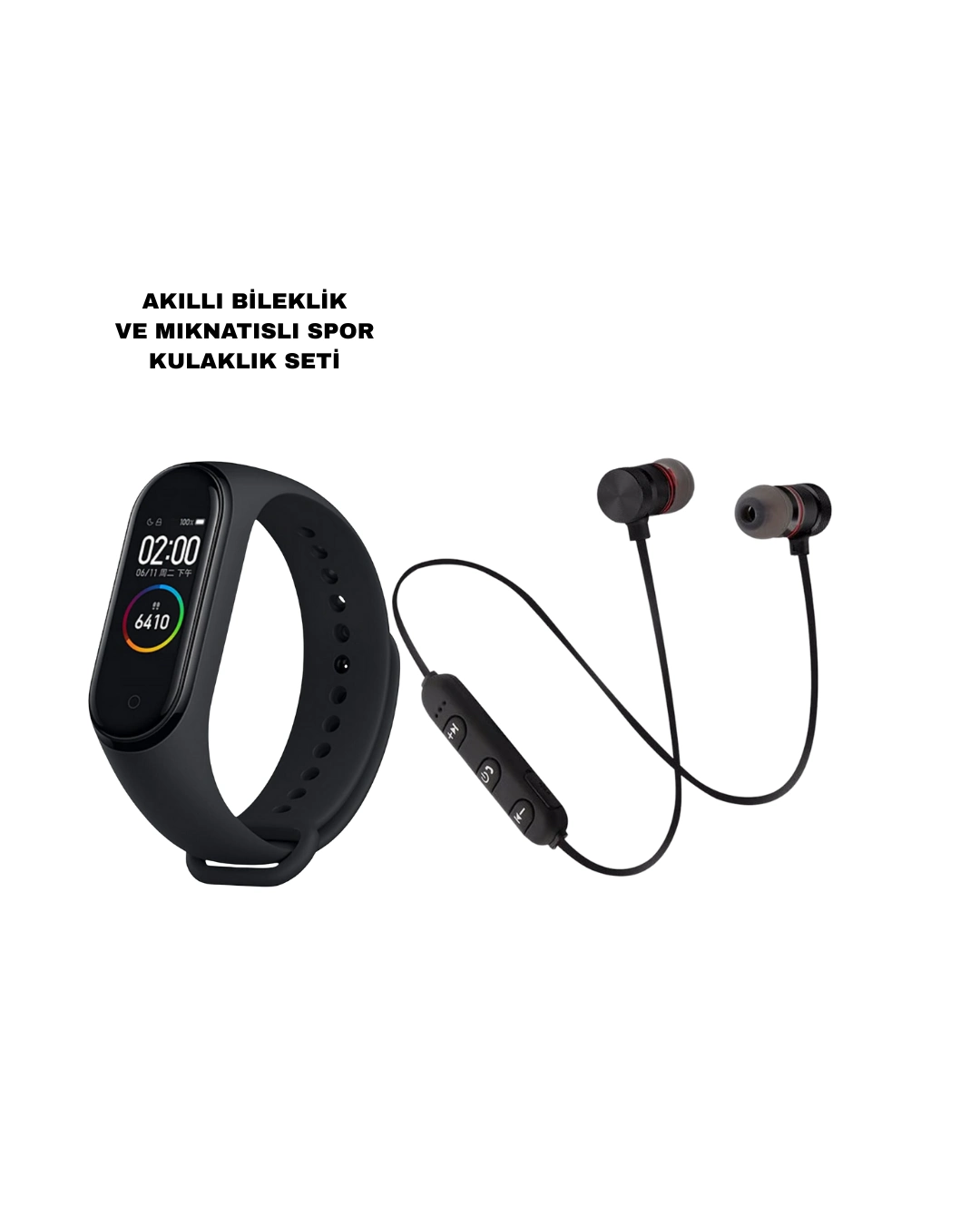 M6 Akıllı Bileklik Ve Bluetooth Spor Kulaklık 2’li Set ( Lisinya )