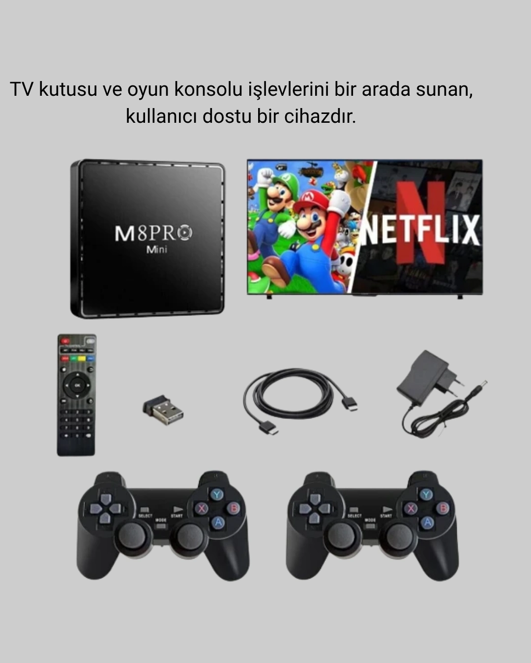 M8pro Mini 2 10k Android Tv Box – Oyun Konsolu Ve Akıllı Medya Merkezi ( Lisinya )