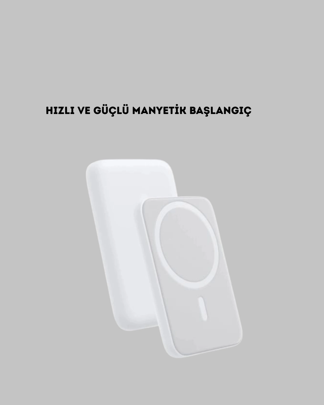 Magsafe Uyumlu Kablosuz Powerbank – Güçlü Mıknatıs, Hızlı Şarj, Kompakt Tasarım ( Lisinya )