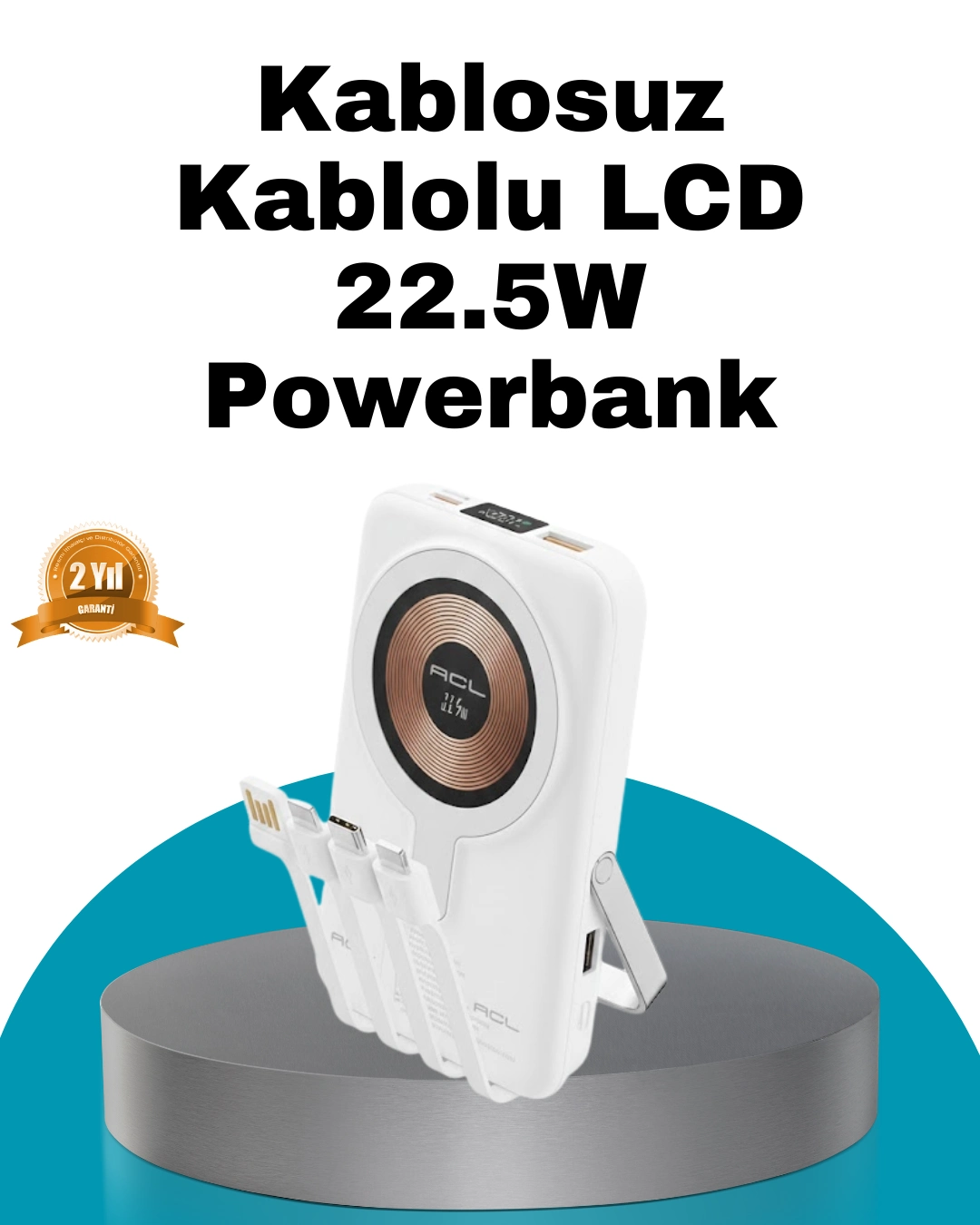 Magsafe Uyumlu Kablosuz Powerbank Hızlı Şarj Özellikli ( Lisinya )