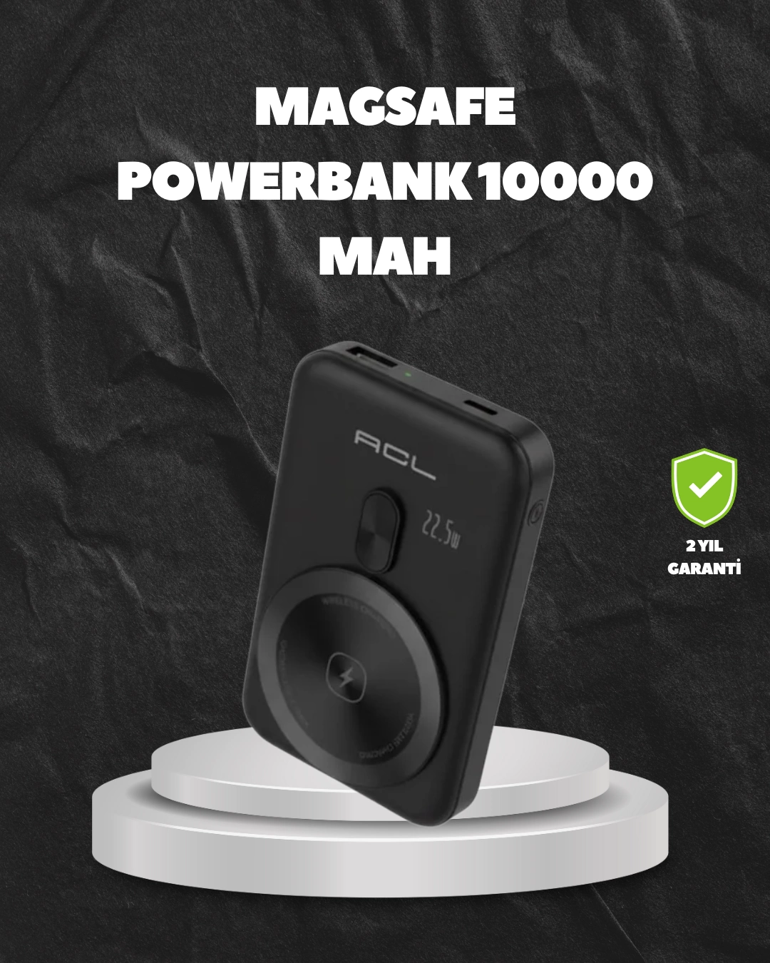 Magsafe Uyumlu Kablosuz Powerbank Taşınabilir Hızlı Şarj ( Lisinya )