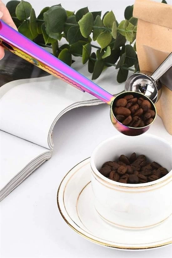 Mandallı Kahve Ölçü Kaşığı Renkli Çok Fonksiyonlu Paslanmaz Çelik Kaşık ( Lisinya ) Mandallı Kahve Ölçü Kaşığı Renkli Çok Fonksiyonlu Paslanmaz Çelik Kaşık ( Lisinya )