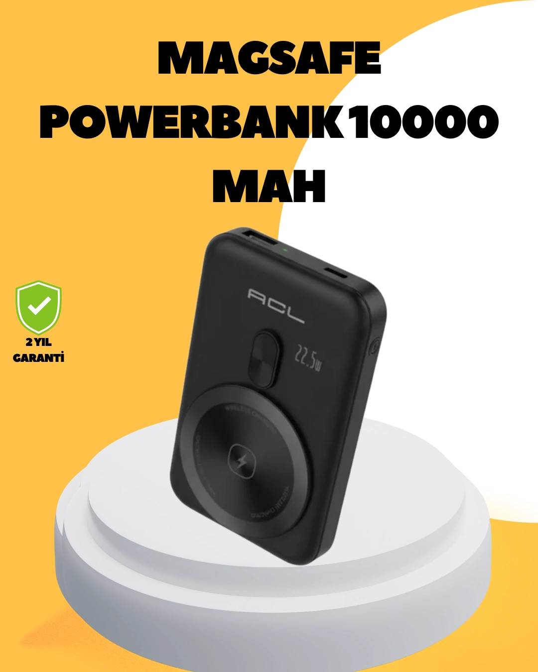 Manyetik Kablosuz Powerbank 22.5w Hızlı Şarj Lcd Göstergeli ( Lisinya )