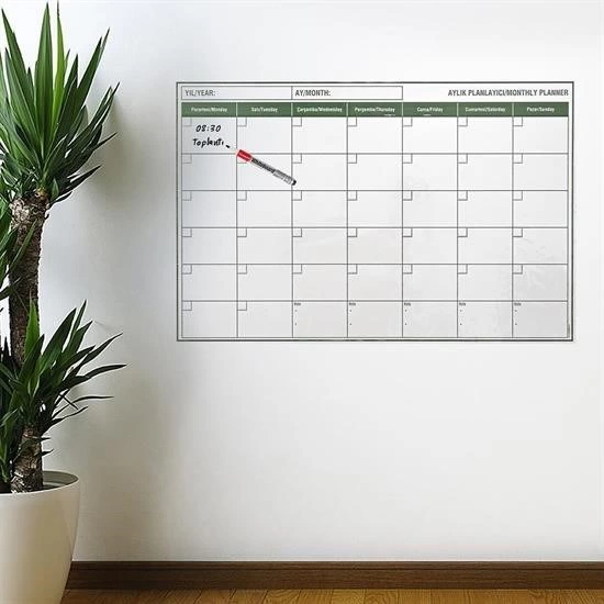 Manyetik Yapışkanlı Bir Aylık Program Planlayıcı Takvim 85x56 Cm ( Lisinya ) Manyetik Yapışkanlı Bir Aylık Program Planlayıcı Takvim 85x56 Cm ( Lisinya )