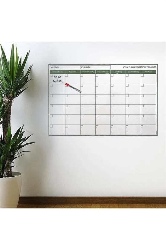 Manyetik Yapışkanlı Bir Aylık Program Planlayıcı Takvim 85x56 Cm ( Lisinya ) Manyetik Yapışkanlı Bir Aylık Program Planlayıcı Takvim 85x56 Cm ( Lisinya )