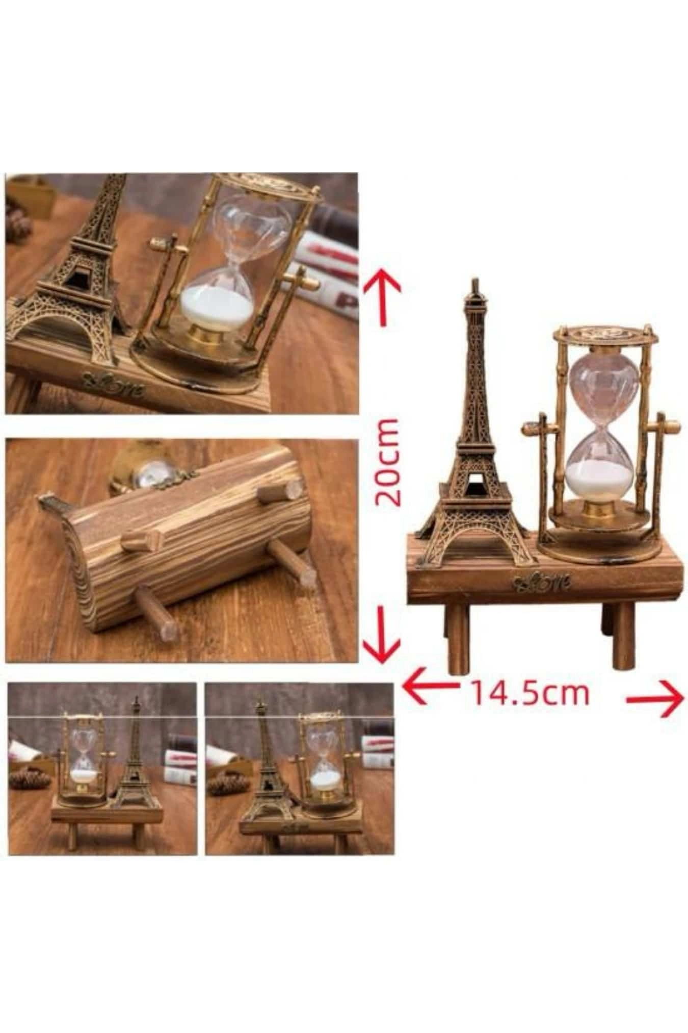 Masa Biblosu Dekoratif Süs Kum Saati Eyfel Kulesi Hediyelik Kum Saati ( Lisinya )