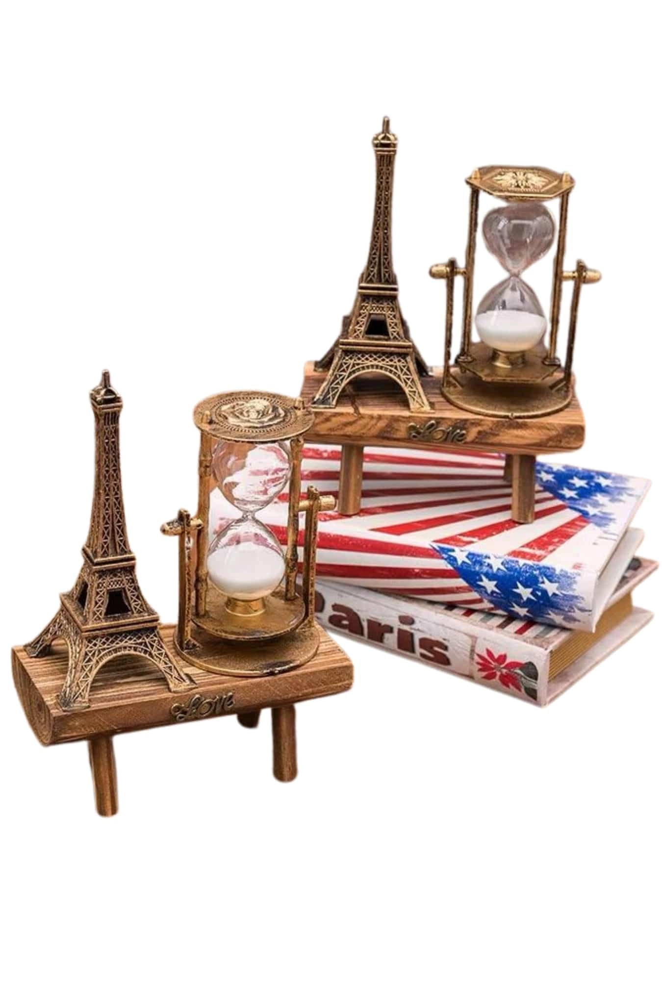 Masa Biblosu Dekoratif Süs Kum Saati Eyfel Kulesi Hediyelik Kum Saati ( Lisinya )
