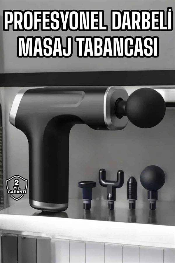 Masaj Tabancası 4 Başlıklı Kas Ve Vücut Ağrıları İçin Şarjlı Darbeli ( Lisinya )