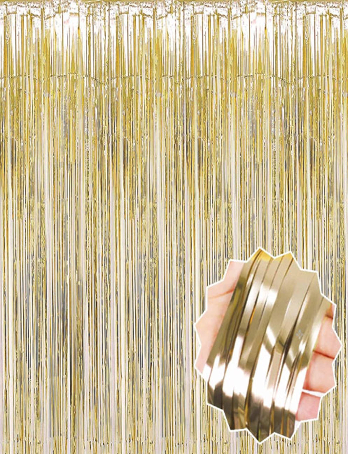 Mat Altın Püsküllü Kapı Perdesi ( Lisinya ) Mat Altın Püsküllü Kapı Perdesi ( Lisinya )