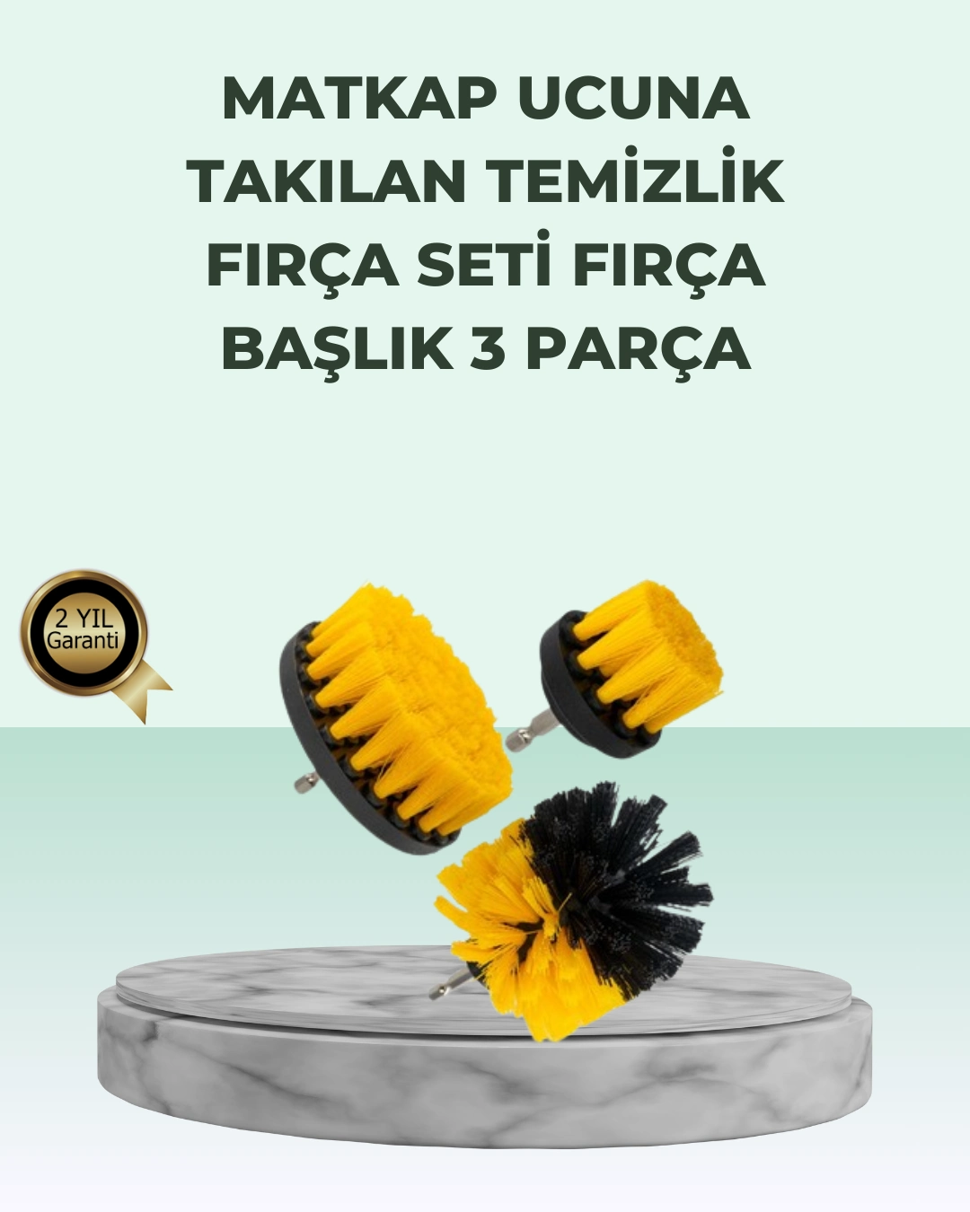 Matkap Uyumlu Temizlik Fırçası Seti 3’lü Çok Amaçlı ( Lisinya )
