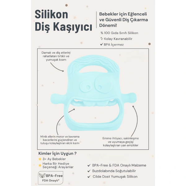 Mavi Bebek Silikon Diş Kaşıyıcı ( Lisinya ) Mavi Bebek Silikon Diş Kaşıyıcı ( Lisinya )