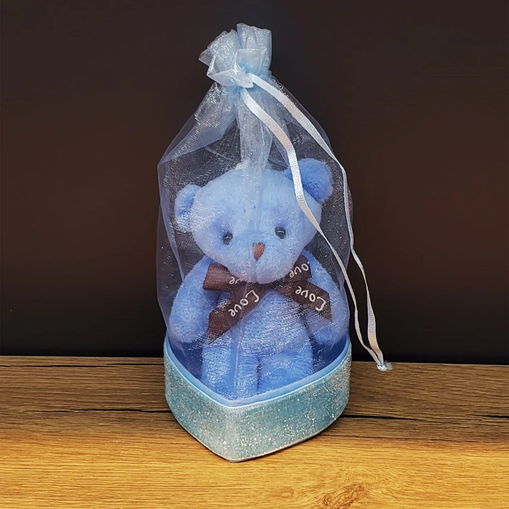 Mavi Hediyelik Kese İçinde Ayıcık ( Lisinya ) Mavi Hediyelik Kese İçinde Ayıcık ( Lisinya )