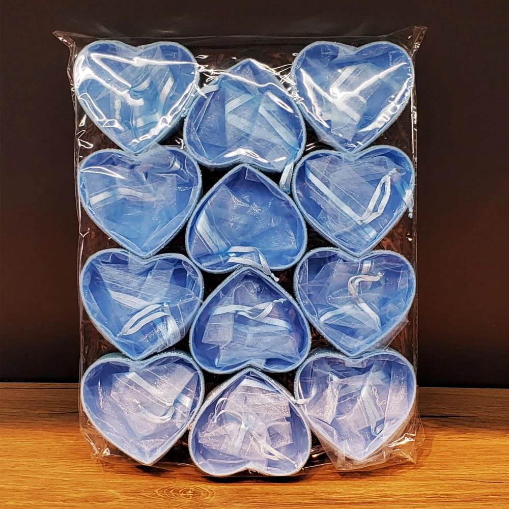 Mavi Kalp Tasarımlı Tül Kese ( Lisinya ) Mavi Kalp Tasarımlı Tül Kese ( Lisinya )