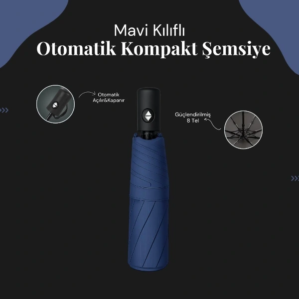 Mavi Kılıflı Otomatik Kompakt Şemsiye ( Lisinya ) Mavi Kılıflı Otomatik Kompakt Şemsiye ( Lisinya )