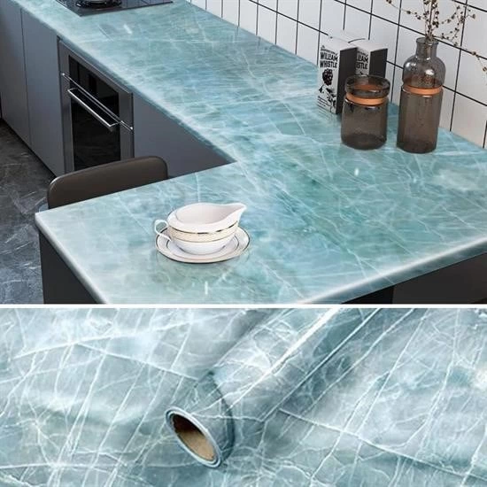 Mermer Desenli Masa Tezgah Mutfak Su Geçirmez Yapışkanlı Folyo Sticker Mavi 5x0,6m ( Lisinya ) Mermer Desenli Masa Tezgah Mutfak Su Geçirmez Yapışkanlı Folyo Sticker Mavi 5x0,6m ( Lisinya )