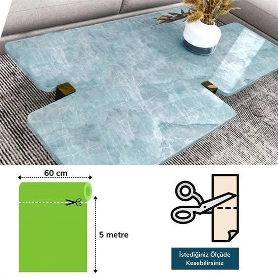 Mermer Desenli Masa Tezgah Mutfak Su Geçirmez Yapışkanlı Folyo Sticker Mavi 5x0,6m ( Lisinya ) Mermer Desenli Masa Tezgah Mutfak Su Geçirmez Yapışkanlı Folyo Sticker Mavi 5x0,6m ( Lisinya )