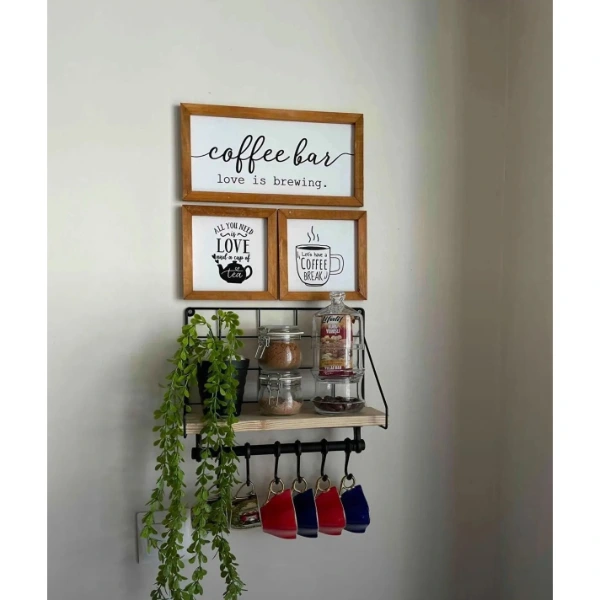 Metal Askılıklı Kahve Köşesi Rafı ( Lisinya ) Metal Askılıklı Kahve Köşesi Rafı ( Lisinya )