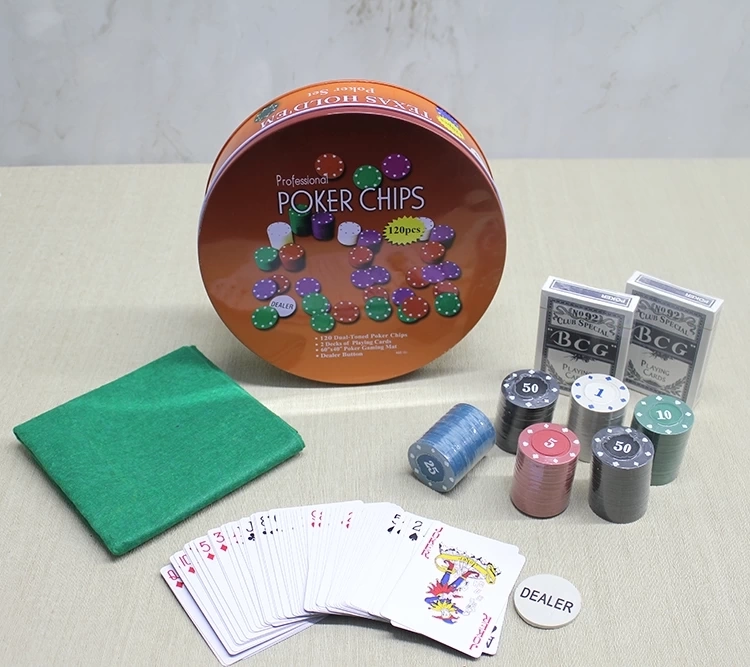 Metal Kutulu 120 Chip Ve 2 Adet İskambil  Kağit Setine Sahip Poker Oyunu Alk3535 ( Lisinya )