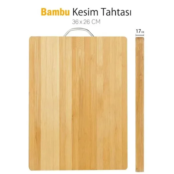 Metal Saplı Bambu Kesim Panosu ( Lisinya ) Metal Saplı Bambu Kesim Panosu ( Lisinya )