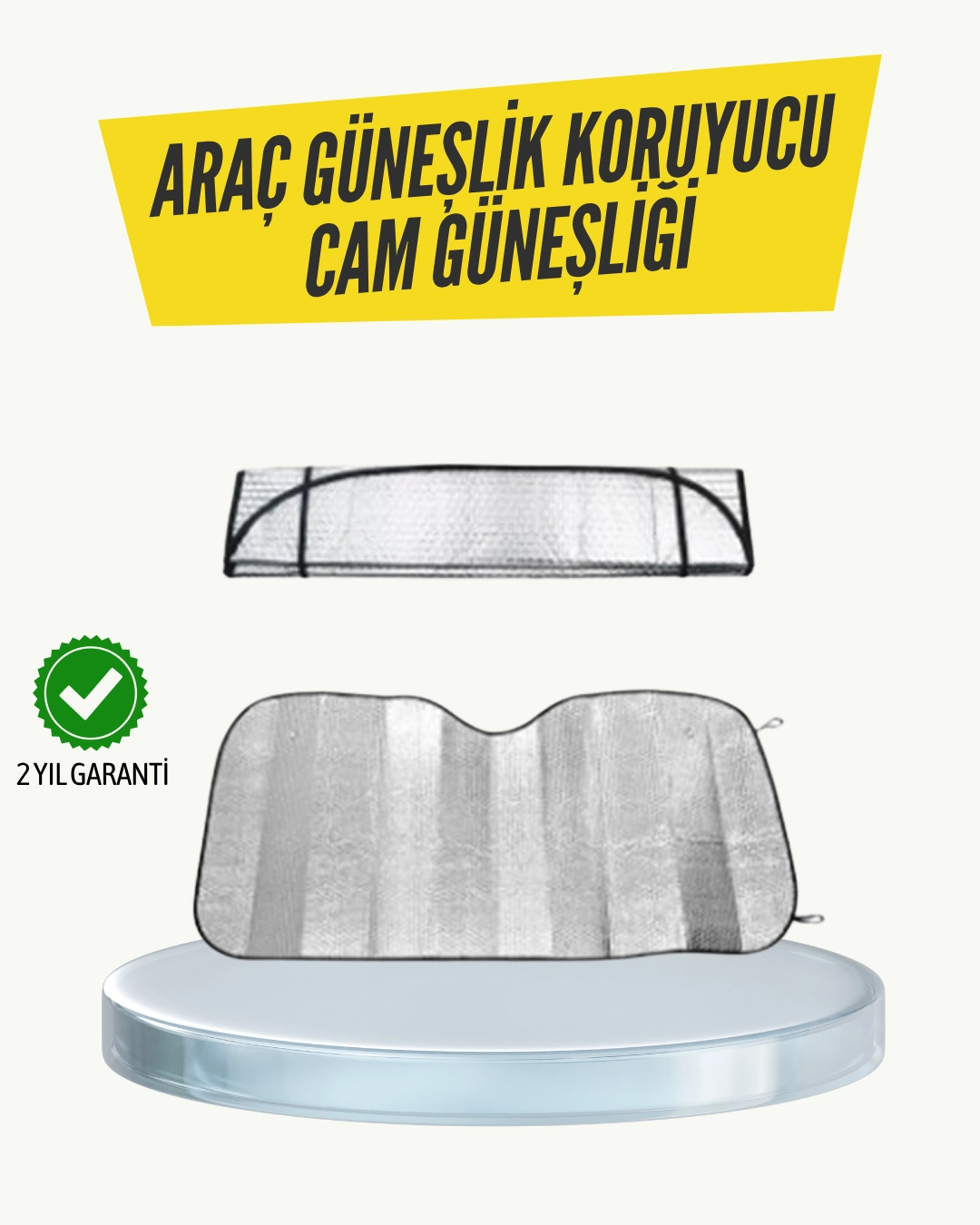 Metalize Reflektörlü Katlanabilir Araç Güneşliği – Yüksek Performanslı Isı Ve Uv Koruması ( Lisinya )