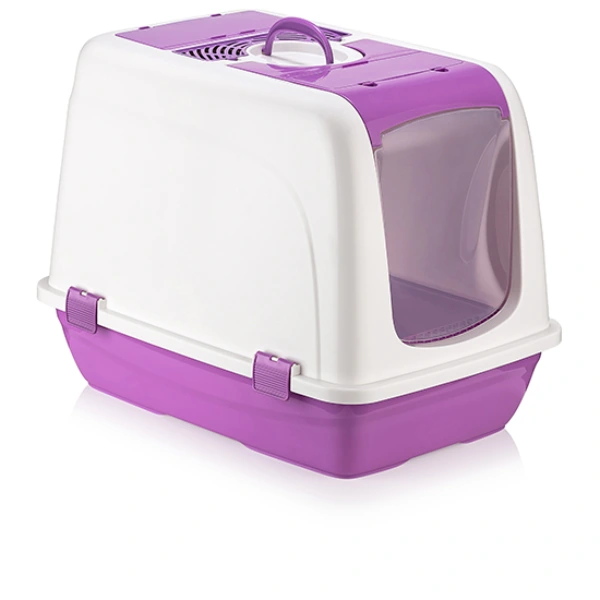 Mikopet Büyük Kapalı Kedi Tuvaleti Mor ( Lisinya )