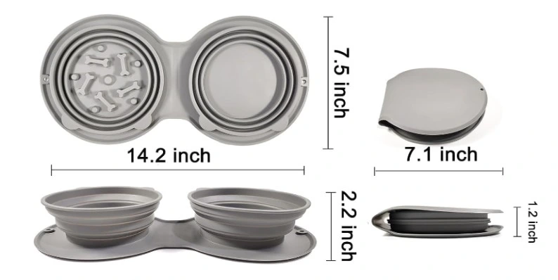 Mikopet Katlanabilir İkili Mama Ve Su Kabı ( Lisinya )