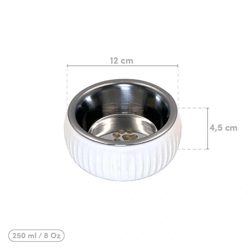 Mikopet Organik Seramik Mama Kabı Beyaz ( Lisinya )