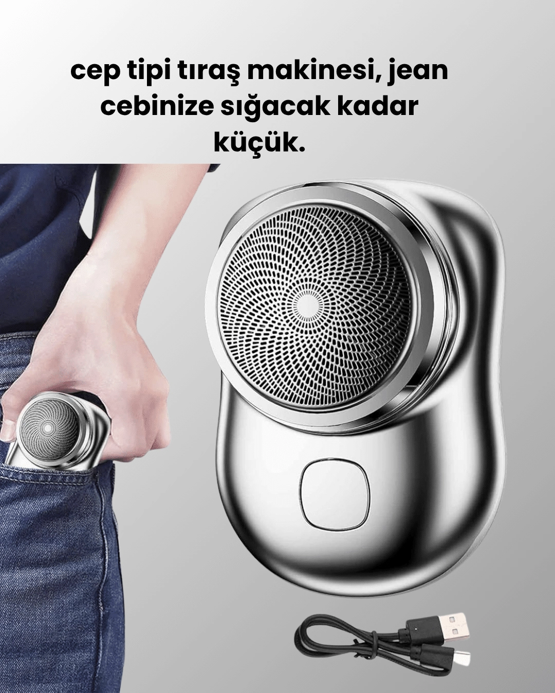 Mikro Titreşim Motorlu, Düşük Sesli, Usb Girişli Tıraş Makinesi ( Lisinya )