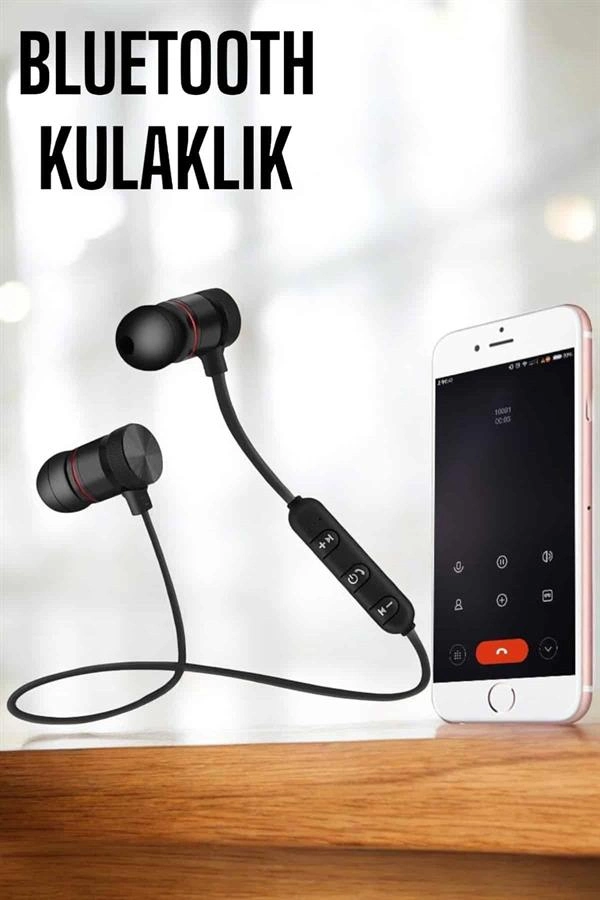 Mikrofonlu Kablosuz Sport Kulak İçi Mıknatıslı Kulaklık ( Lisinya )